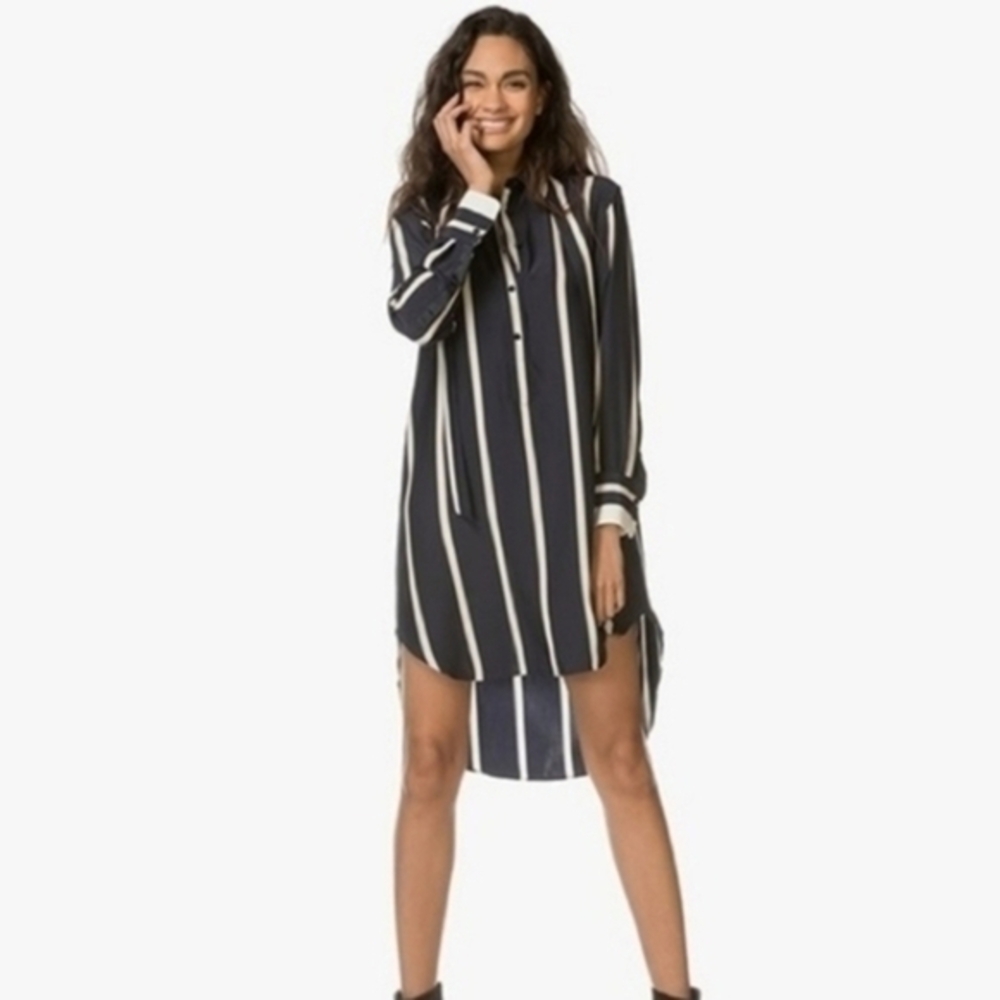 RAG & BONE Arc Striped Silk Tunic Size Medium